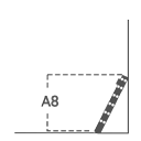 ارتفاع دسترسی حالت تکیه دوبل به دیوار A8 ( میانگین قد 175سانت)