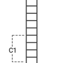 عرض تکه اول ( بزرگ) نردبان C1